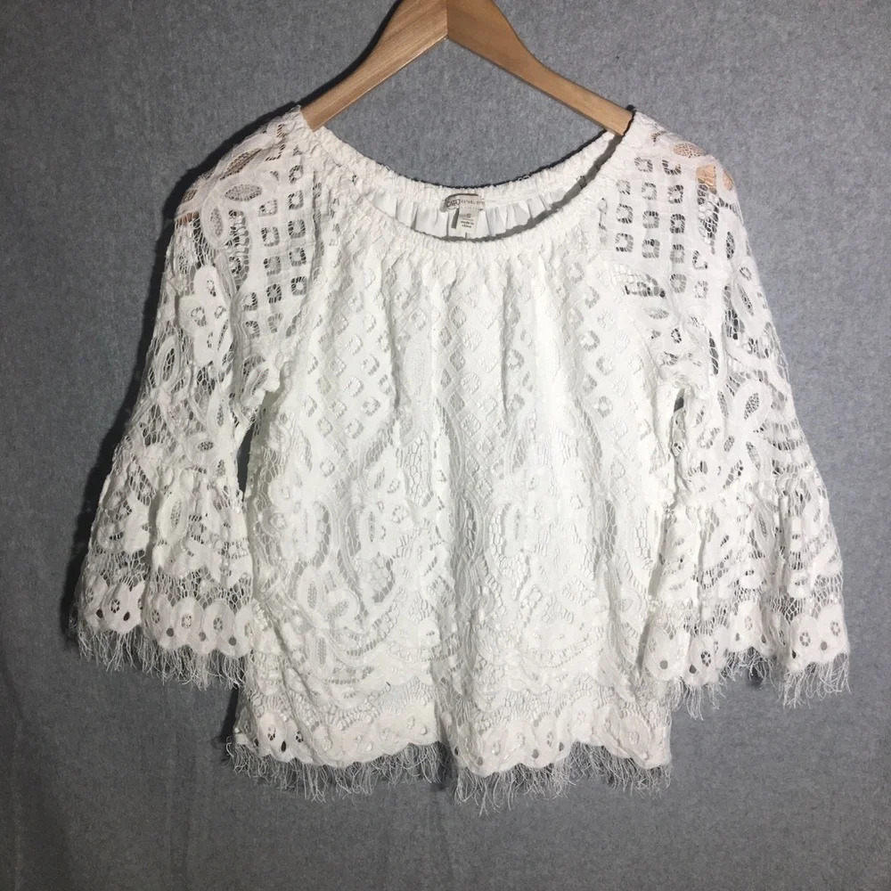Womens Cato Blouse Beachy Boho Office Work Career Bohemian Bell Sleeve Feminine